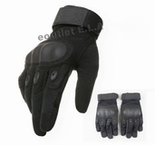 Full Finger Tactical Knuckle Assault Gloves - BLACK