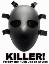 Tactical Full Face Jason Killer Mask w/Mesh & 6 Hole Mouth BK