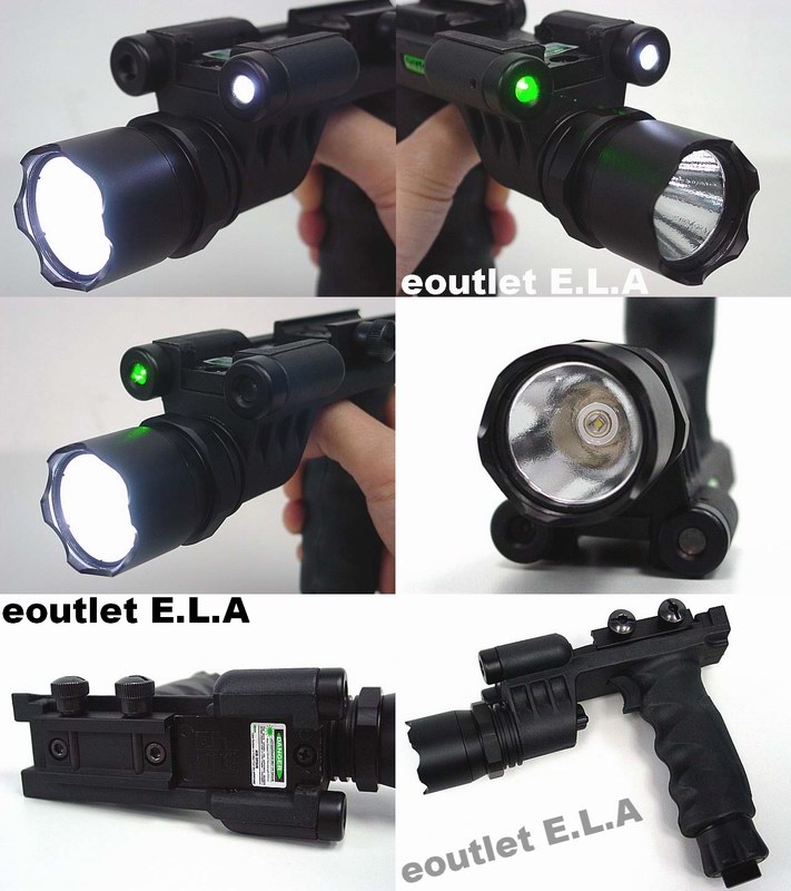 Vector Optics Tactical LED WeaponLight Foregrip with Green Laser
