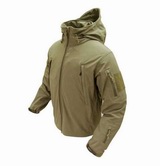 Tactical Soft Shell Weather Jacket w/Hood Tan S