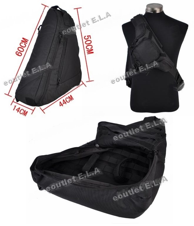Tactical Utility Gear Slinger Backpack Bag Black