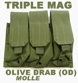 MOLLE Triple Magazine Mag Pouch OD