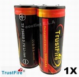 1X TrustFire 26650 Protected 3.7V 5000mAh Battery