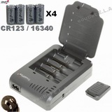 TrustFire TR-003 4ch Charger + 4x UltraFire 16340 CR123A PRO