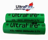 2x UltraFire 3.7V 18650 Rechargeable Battery 2600mAh GREEN