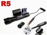 Tactical R5 CREE LED Flashlight w/ Mount + Remote RIFLE COMBO