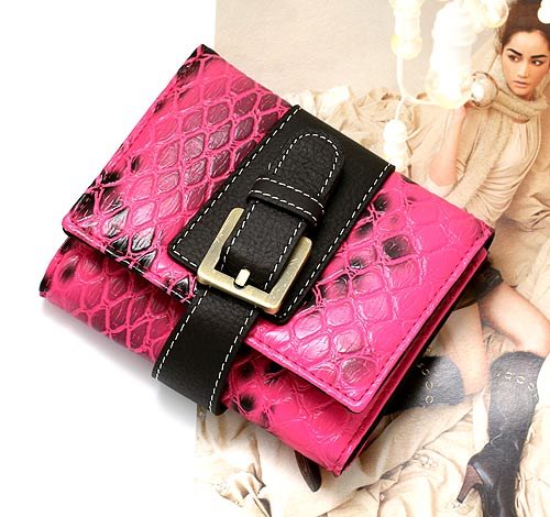 GENUINE LEATHER HOT PINK LADIES WALLET-SMALL