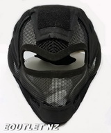 Stalker V6 Full Face Carbon Steel Mesh Mask Open Eye - BLACK