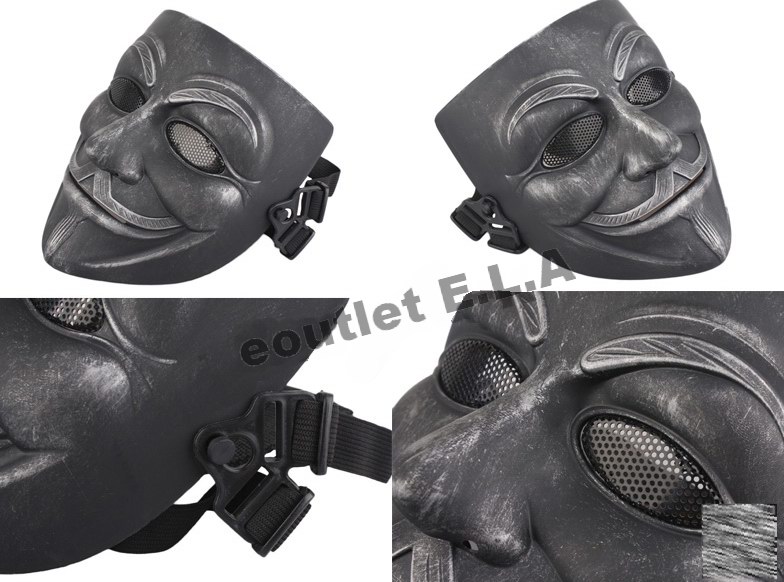Wire Mesh V FOR VENDETTA Airsoft Costume TPU Mask