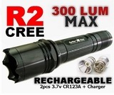 X-03 R2 CREE 300 Lumens RECHARGEABLE Flashlight LED