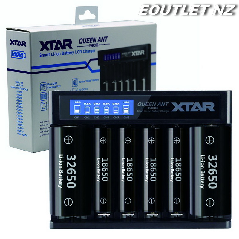 XTAR QUEEN ANT MC6 Smart Li-ion Battery LCD Charger